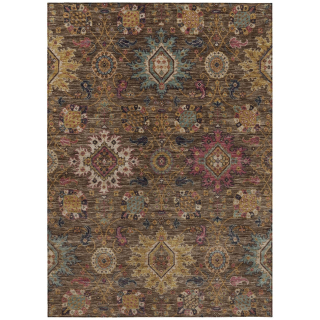 Addison Chantille ACN2151 Medallions Machine Made Traditional Chocolate Rug
