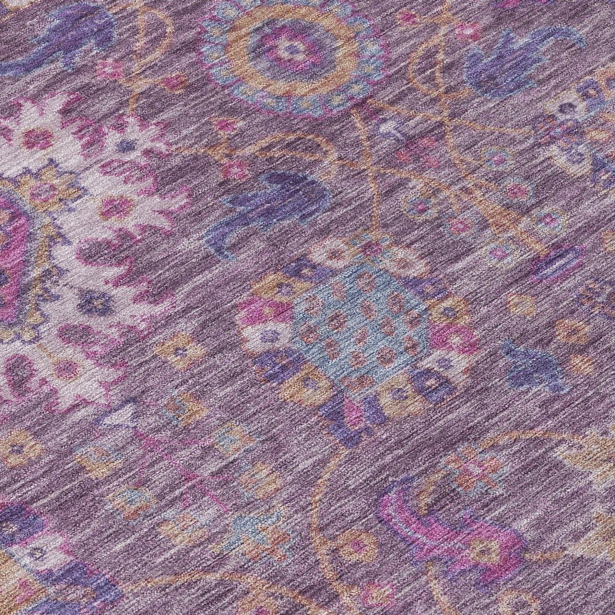 Addison Chantille ACN2151 Medallions Machine Made Traditional Eggplant Rug