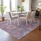 Addison Chantille ACN2151 Medallions Machine Made Traditional Eggplant Rug