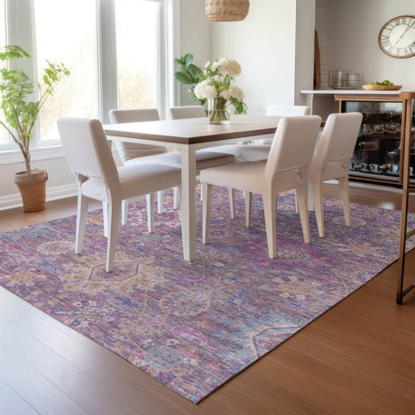 Addison Chantille ACN2151 Medallions Machine Made Traditional Eggplant Rug