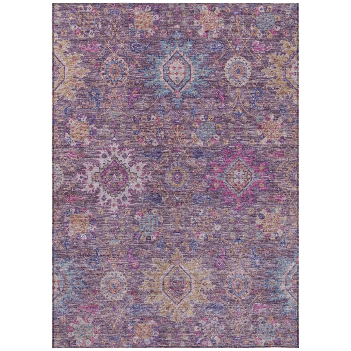 Addison Chantille ACN2151 Medallions Machine Made Traditional Eggplant Rug