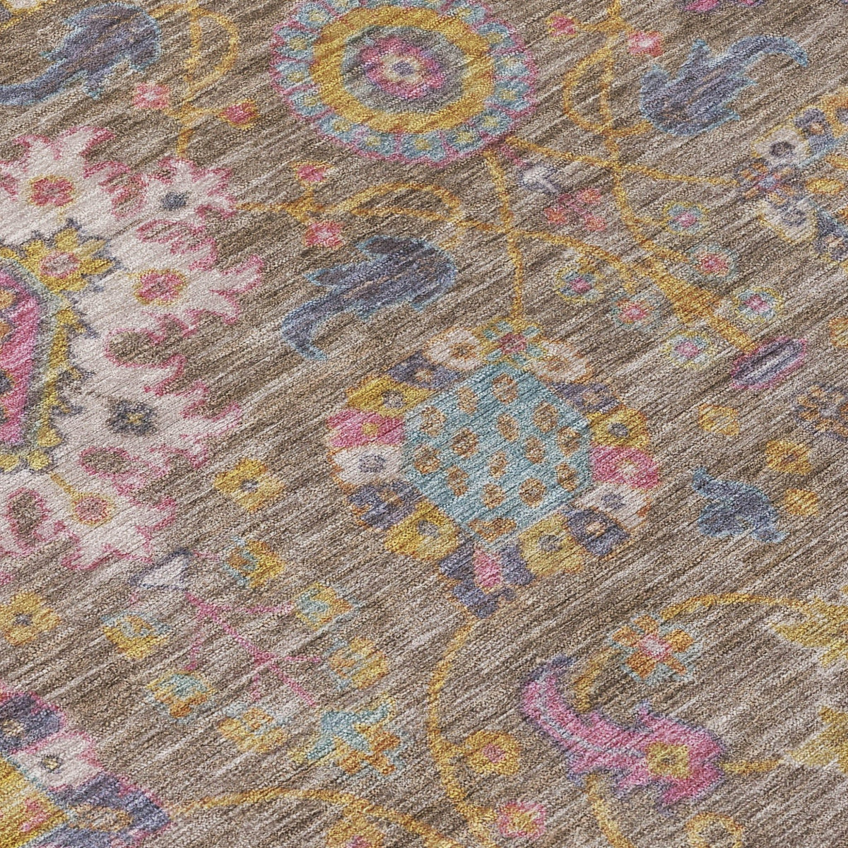 Addison Chantille ACN2151 Medallions Machine Made Traditional Mocha Rug