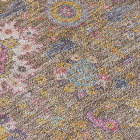 Addison Chantille ACN2151 Medallions Machine Made Traditional Mocha Rug