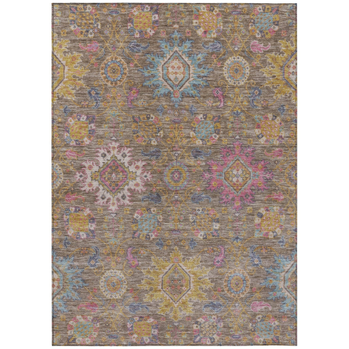 Addison Chantille ACN2151 Medallions Machine Made Traditional Mocha Rug
