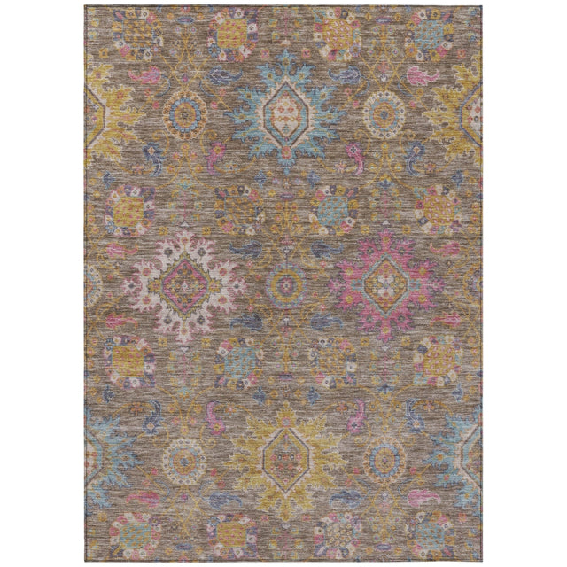 Addison Chantille ACN2151 Medallions Machine Made Traditional Mocha Rug