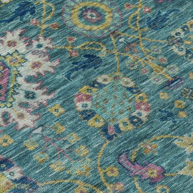 Addison Chantille ACN2151 Medallions Machine Made Traditional Teal Rug