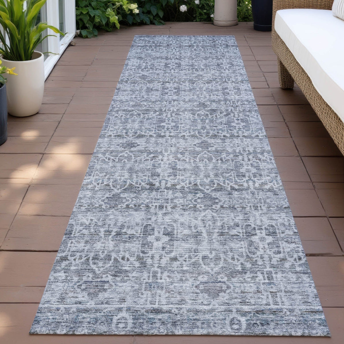 Addison Chantille ACN2152 Stripes Machine Made Transitional Blue Rug