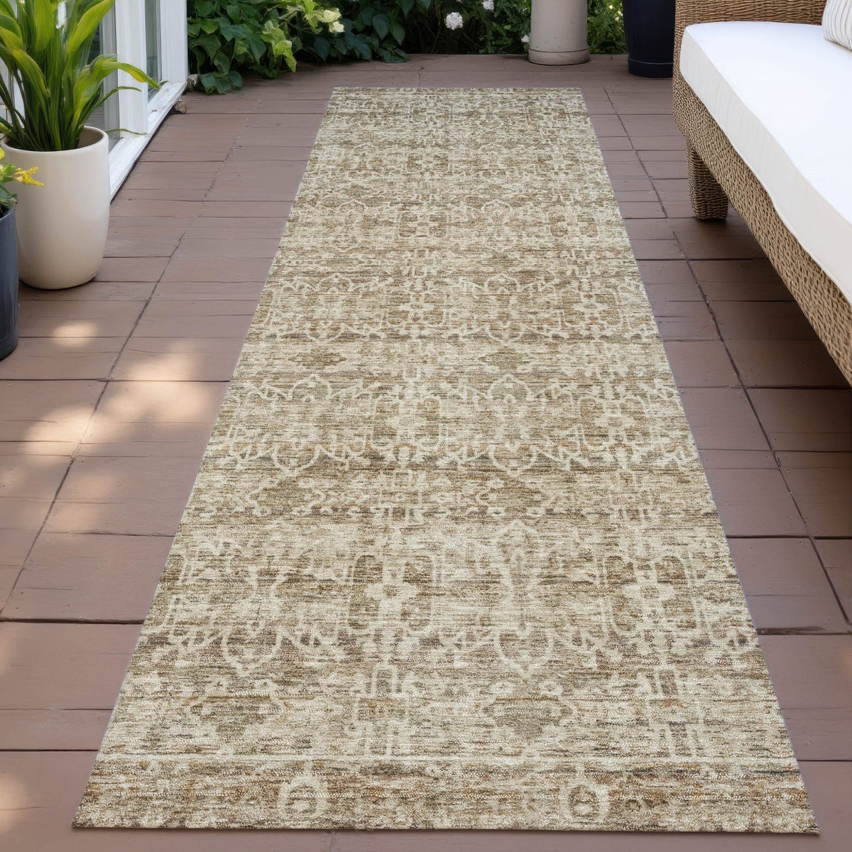Addison Chantille ACN2152 Stripes Machine Made Transitional Brown Rug
