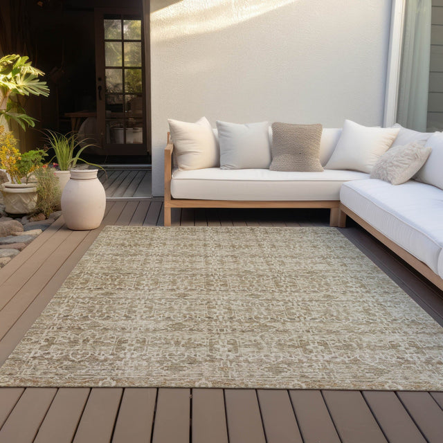 Addison Chantille ACN2152 Stripes Machine Made Transitional Brown Rug