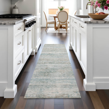 Addison Chantille ACN2154 Stripes Machine Made Transitional Aqua Rug