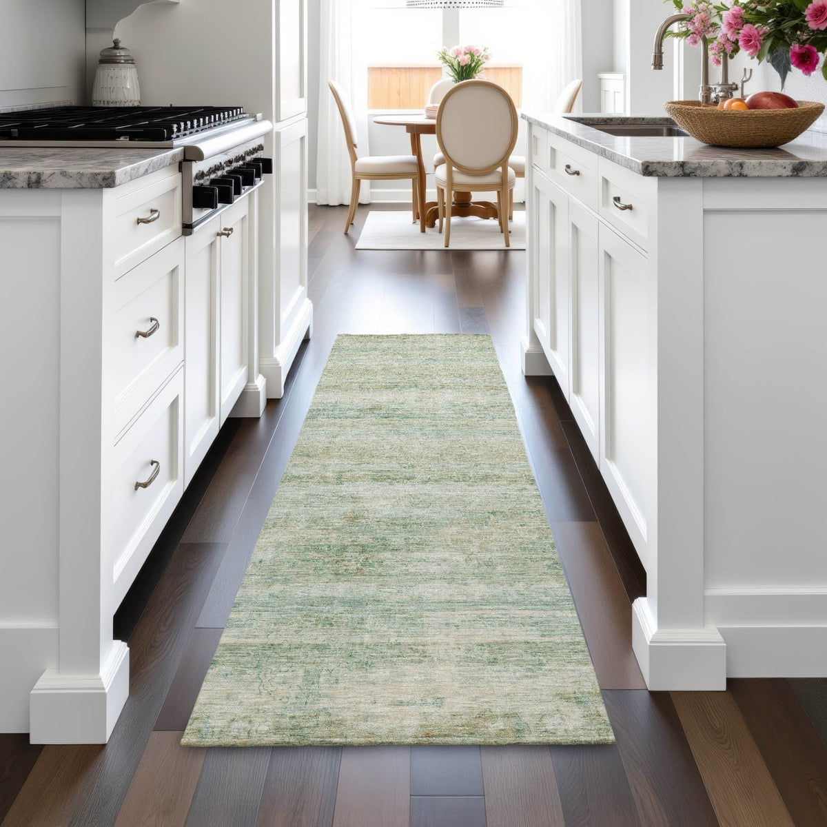 Addison Chantille ACN2154 Stripes Machine Made Transitional Green Rug