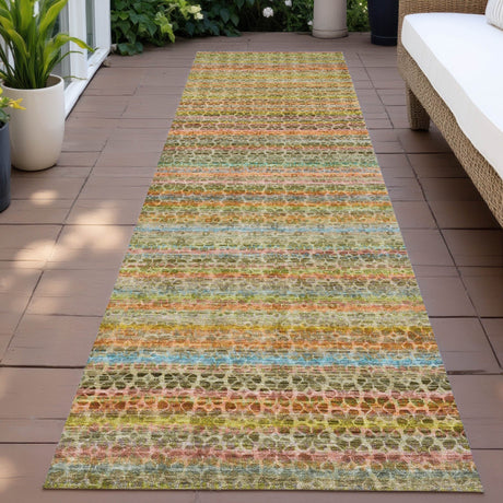 Addison Chantille ACN2155 Stripes Machine Made Transitional Coral Rug
