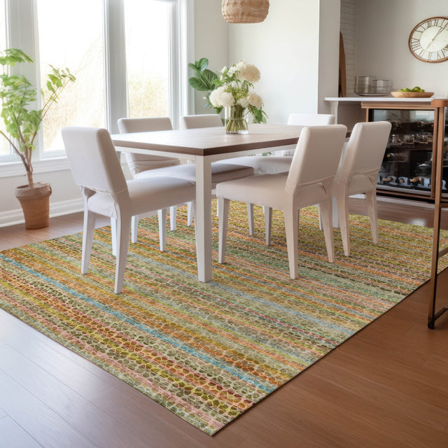 Addison Chantille ACN2155 Stripes Machine Made Transitional Coral Rug