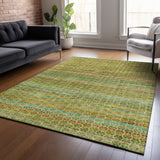 Addison Chantille ACN2155 Stripes Machine Made Transitional Green Rug