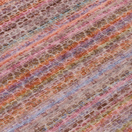 Addison Chantille ACN2155 Stripes Machine Made Transitional Pink Rug