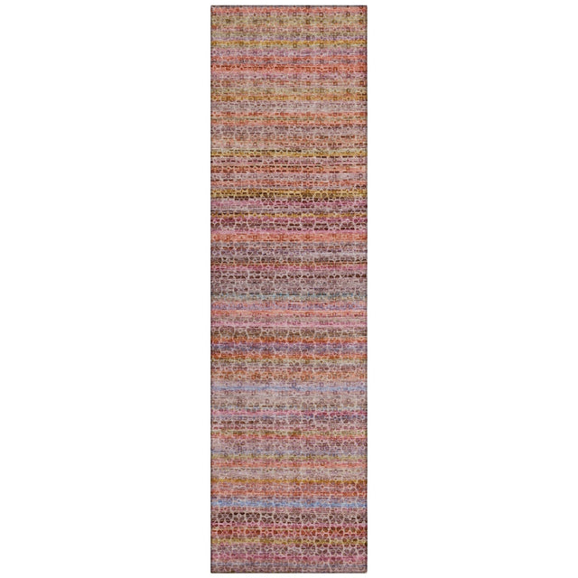 Addison Chantille ACN2155 Stripes Machine Made Transitional Pink Rug