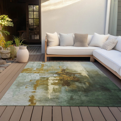 Addison Chantille ACN2157 Abstract Machine Made Transitional Brown Rug
