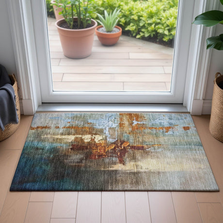 Addison Chantille ACN2157 Abstract Machine Made Transitional Paprika Rug