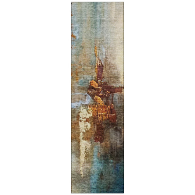 Addison Chantille ACN2157 Abstract Machine Made Transitional Paprika Rug