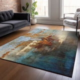 Addison Chantille ACN2157 Abstract Machine Made Transitional Paprika Rug