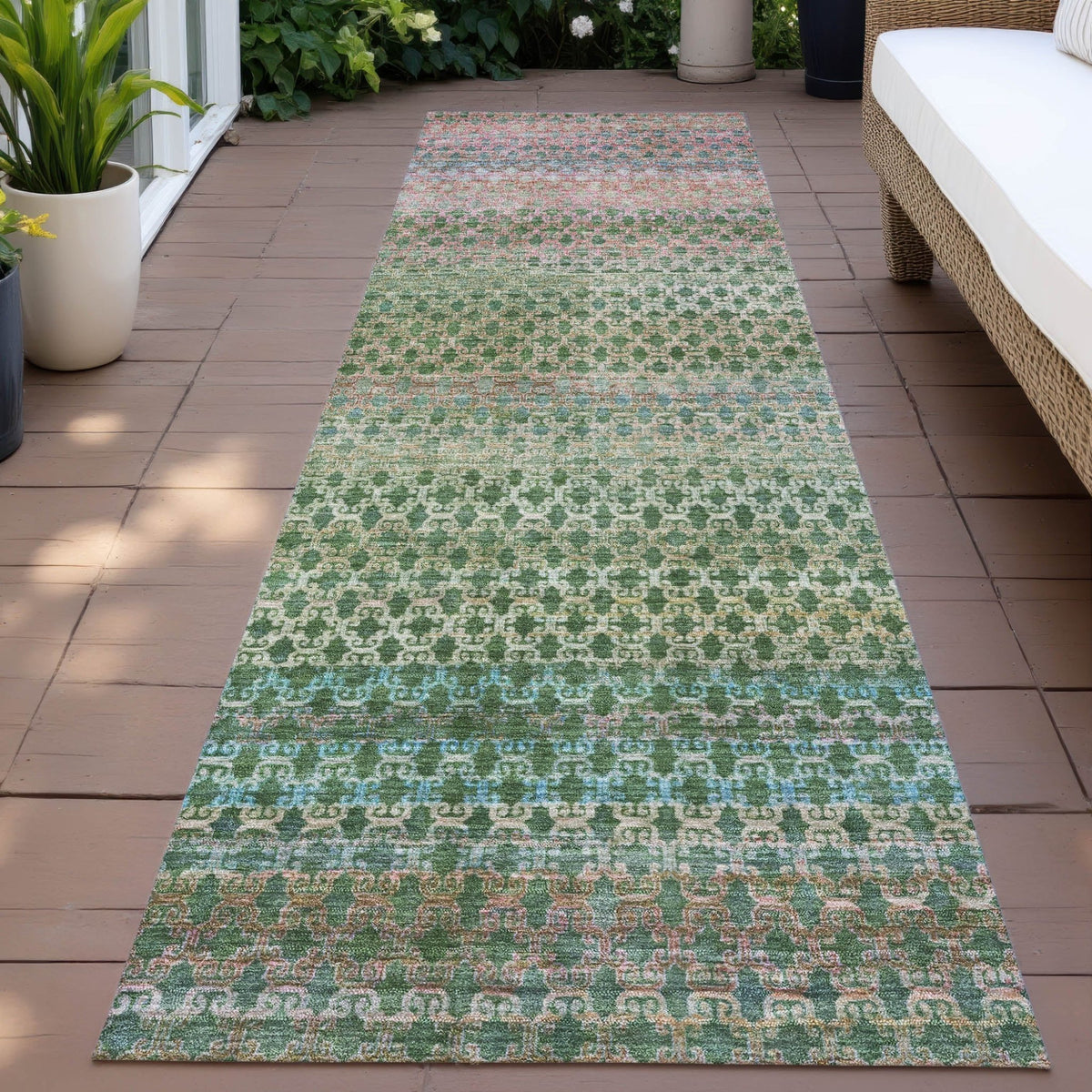 Addison Chantille ACN2158 Abstract Machine Made Transitional Aloe Rug