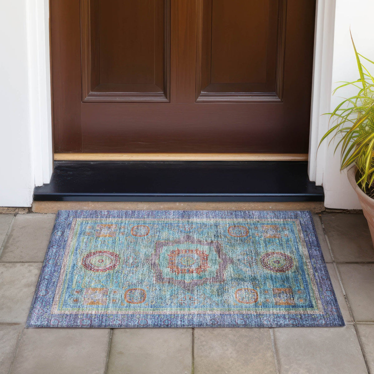 Addison Chantille ACN2159 Global Machine Made Traditional Teal Rug