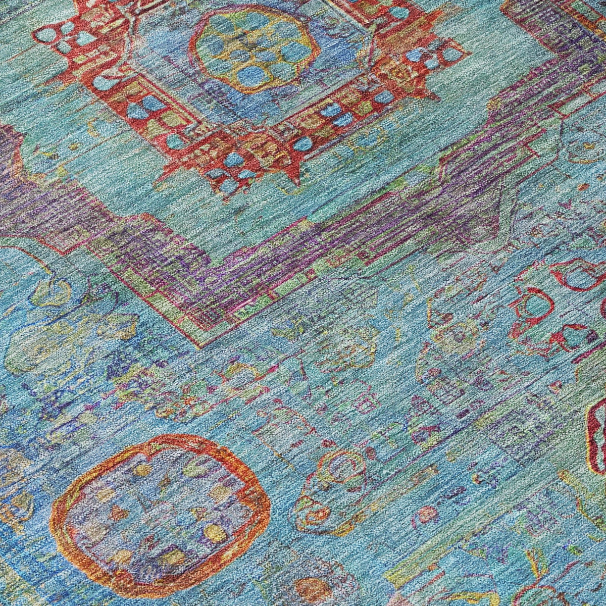 Addison Chantille ACN2159 Global Machine Made Traditional Teal Rug