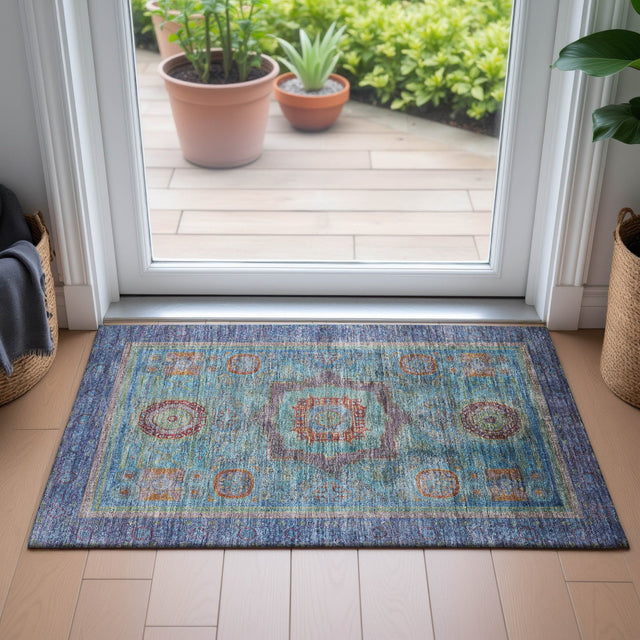 Addison Chantille ACN2159 Global Machine Made Traditional Teal Rug