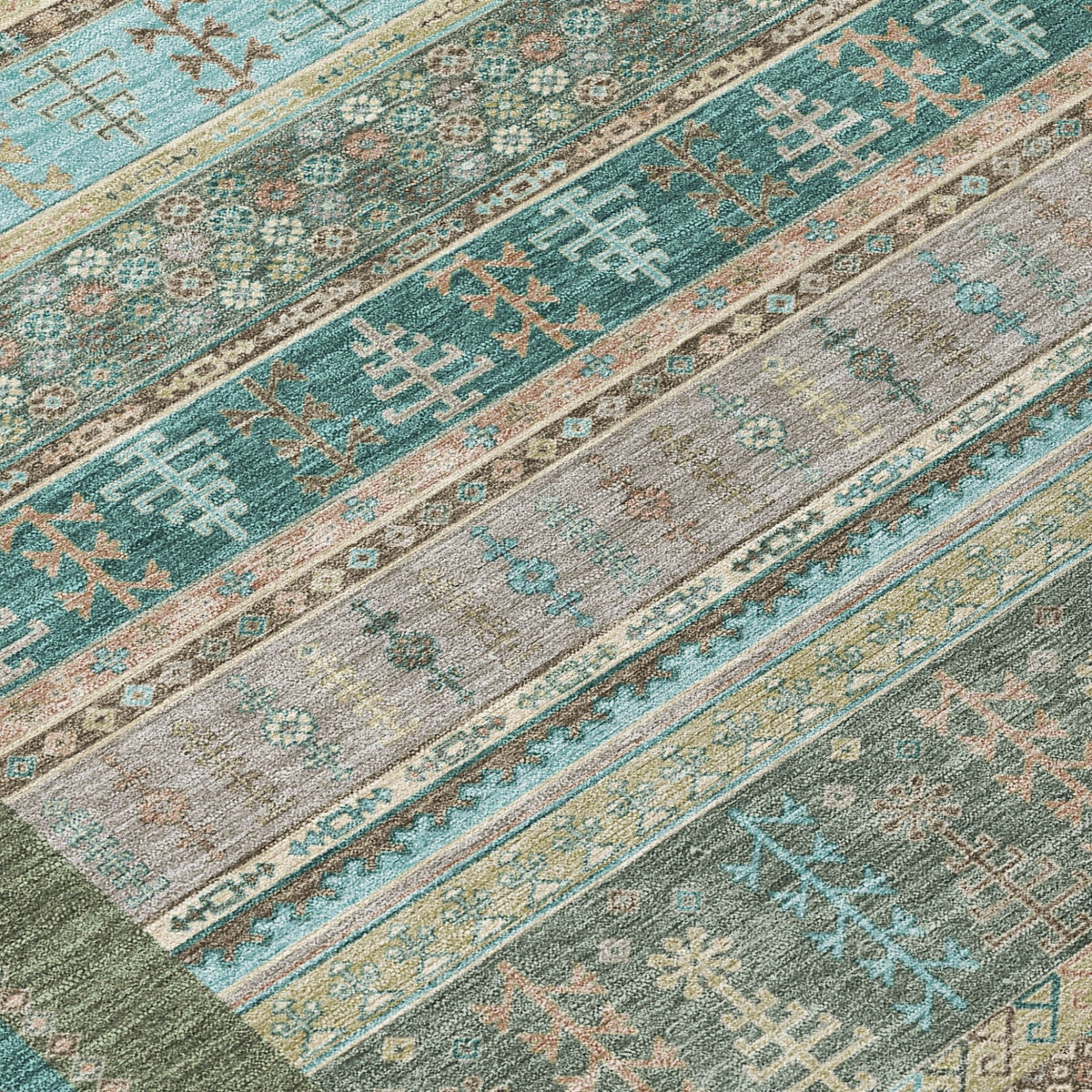 Addison Chantille ACN2160 Stripes Machine Made Transitional Aloe Rug
