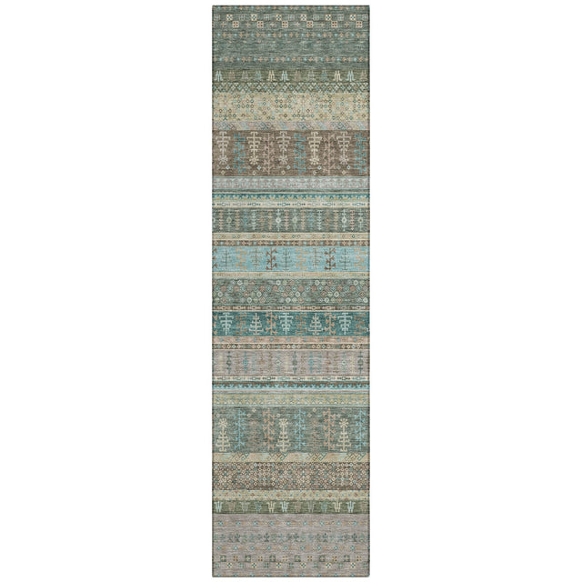 Addison Chantille ACN2160 Stripes Machine Made Transitional Aloe Rug