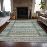Addison Chantille ACN2160 Stripes Machine Made Transitional Aloe Rug