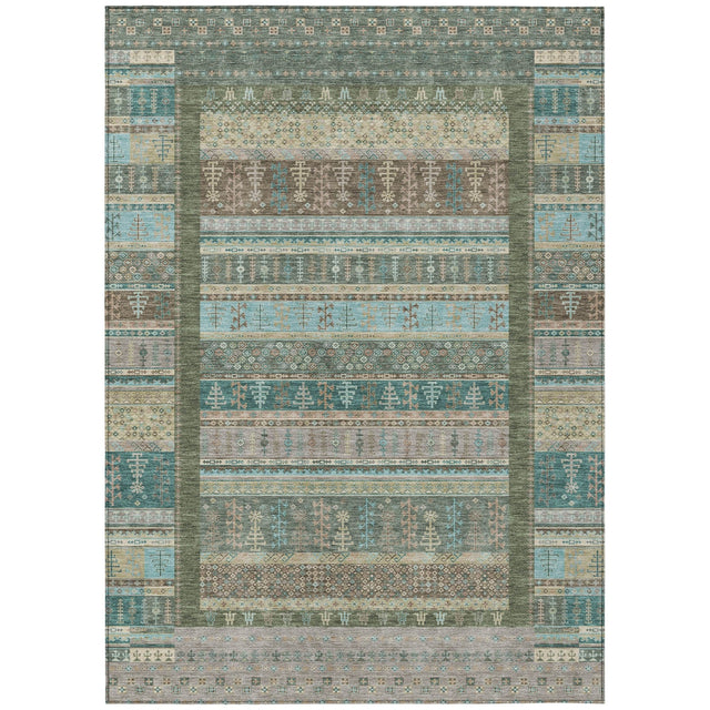 Addison Chantille ACN2160 Stripes Machine Made Transitional Aloe Rug