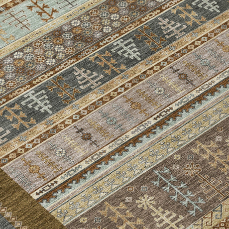 Addison Chantille ACN2160 Stripes Machine Made Transitional Brown Rug