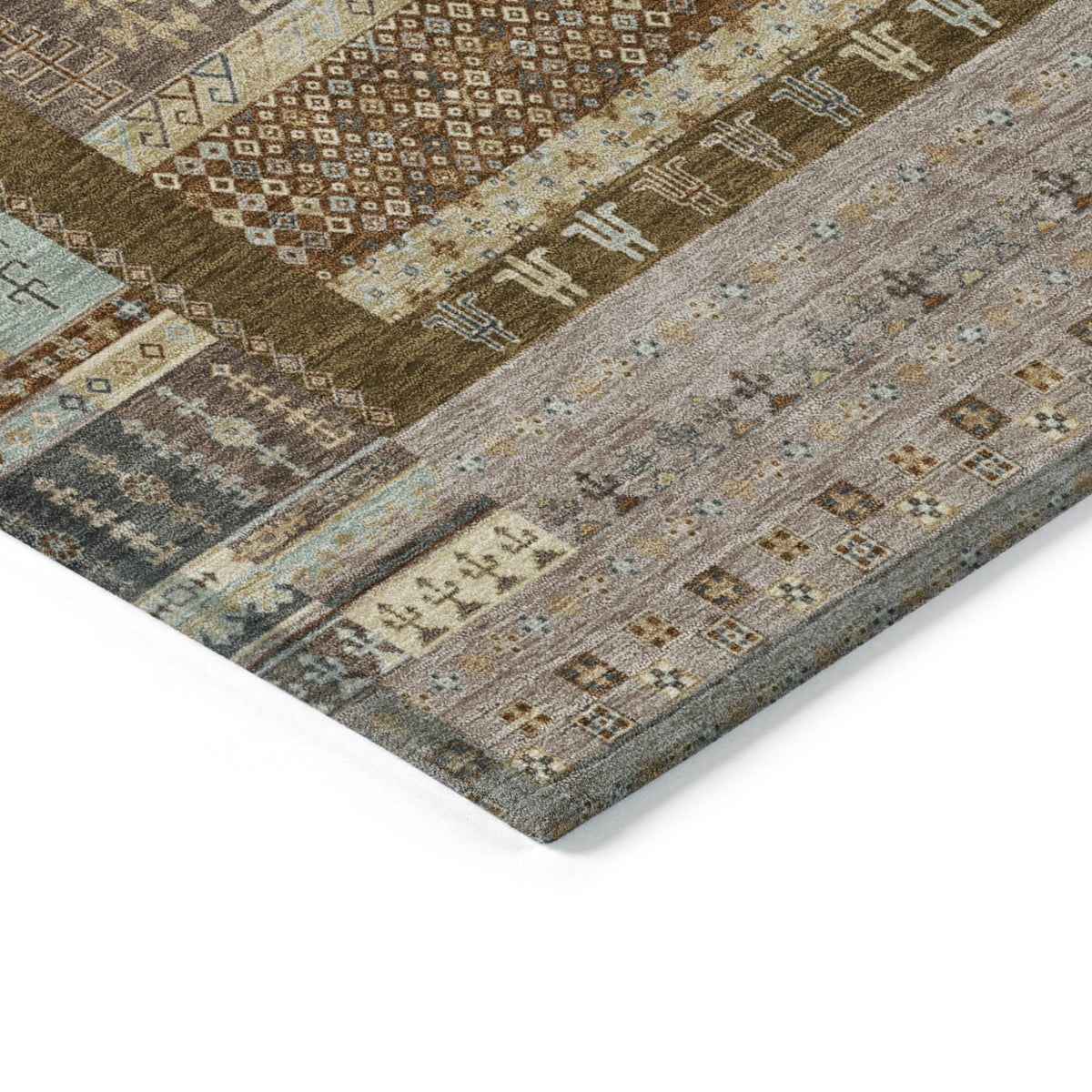 Addison Chantille ACN2160 Stripes Machine Made Transitional Brown Rug