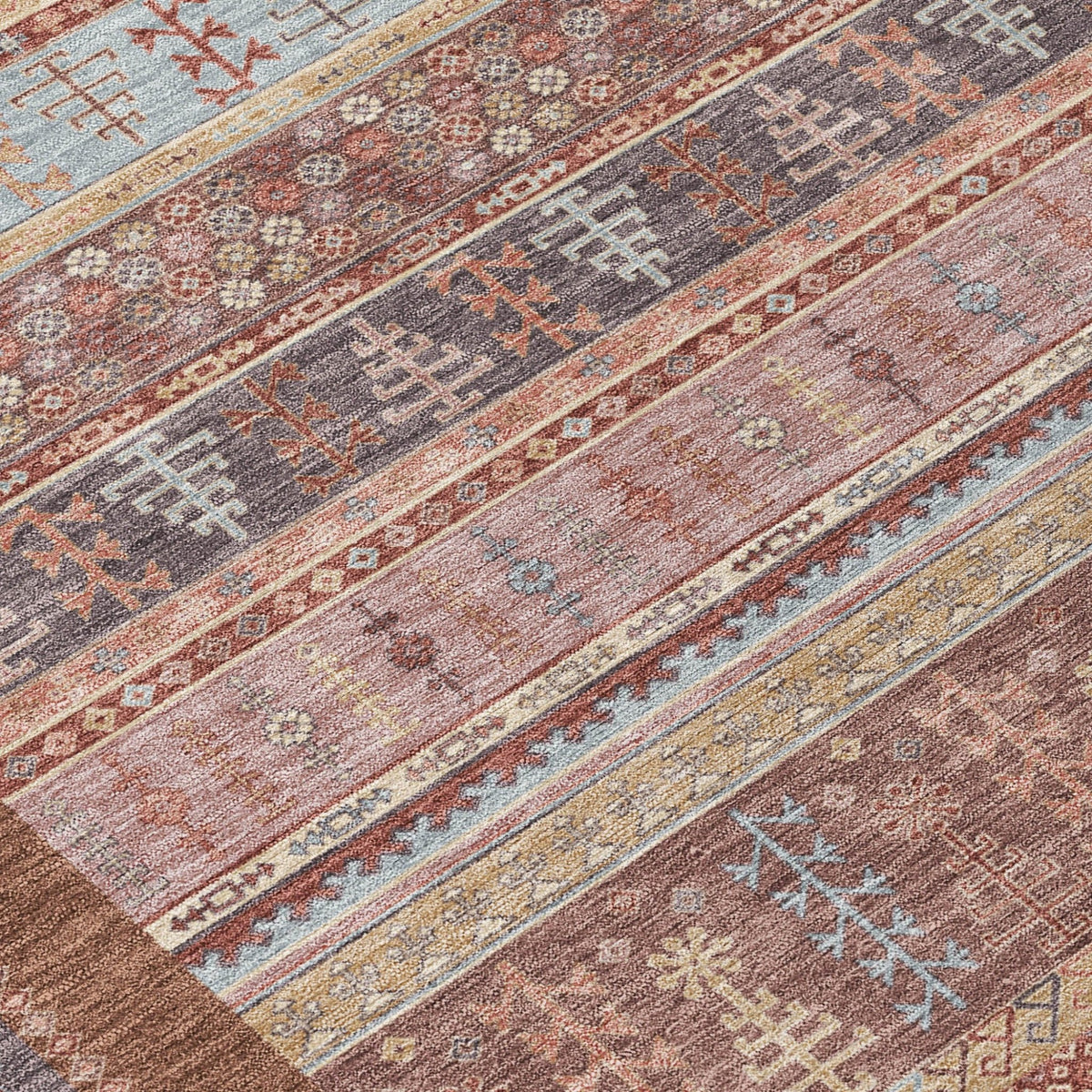 Addison Chantille ACN2160 Stripes Machine Made Transitional Paprika Rug