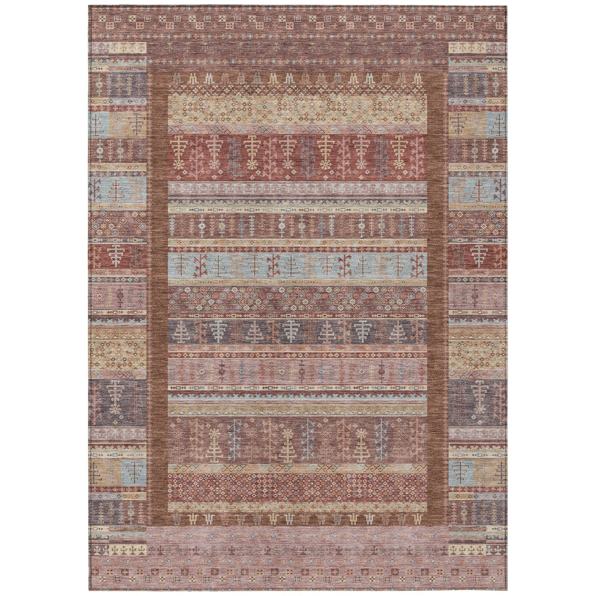 Addison Chantille ACN2160 Stripes Machine Made Transitional Paprika Rug