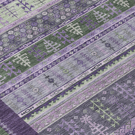Addison Chantille ACN2160 Stripes Machine Made Transitional Purple Rug