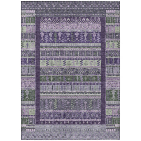 Addison Chantille ACN2160 Stripes Machine Made Transitional Purple Rug