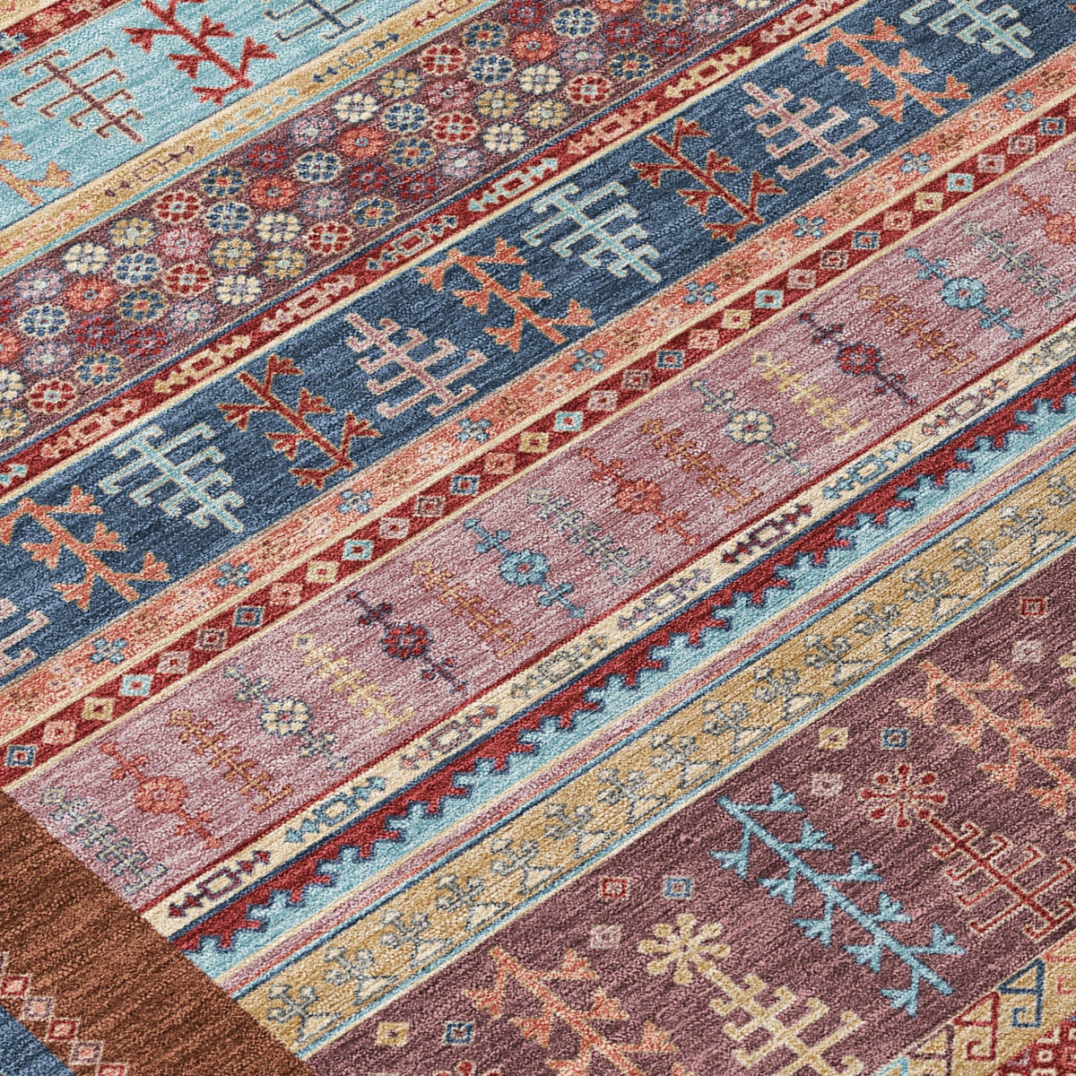 Addison Chantille ACN2160 Stripes Machine Made Transitional Red Rug