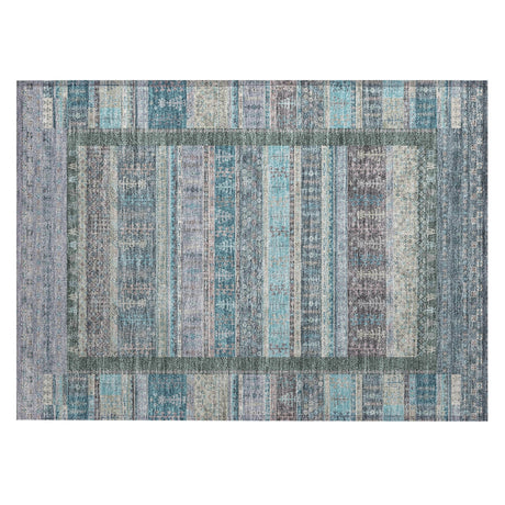 Addison Chantille ACN2160 Stripes Machine Made Transitional Teal Rug