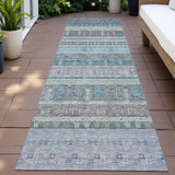 Addison Chantille ACN2160 Stripes Machine Made Transitional Teal Rug