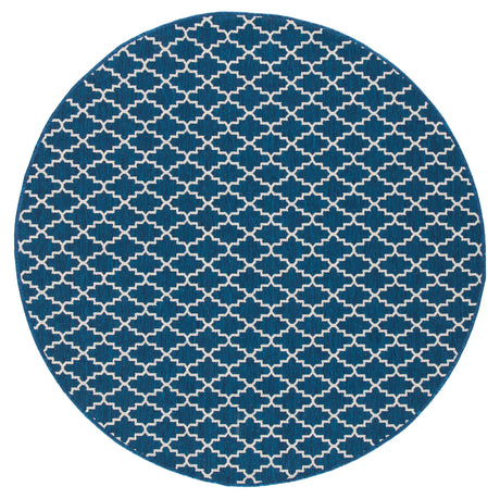 Safavieh Courtyard 5'-3" x 5'-3" Rug in Navy / Beige