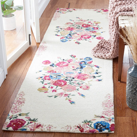 Safavieh Blossom 2'-3" x 8'-0" Rug in Pink / Ivory
