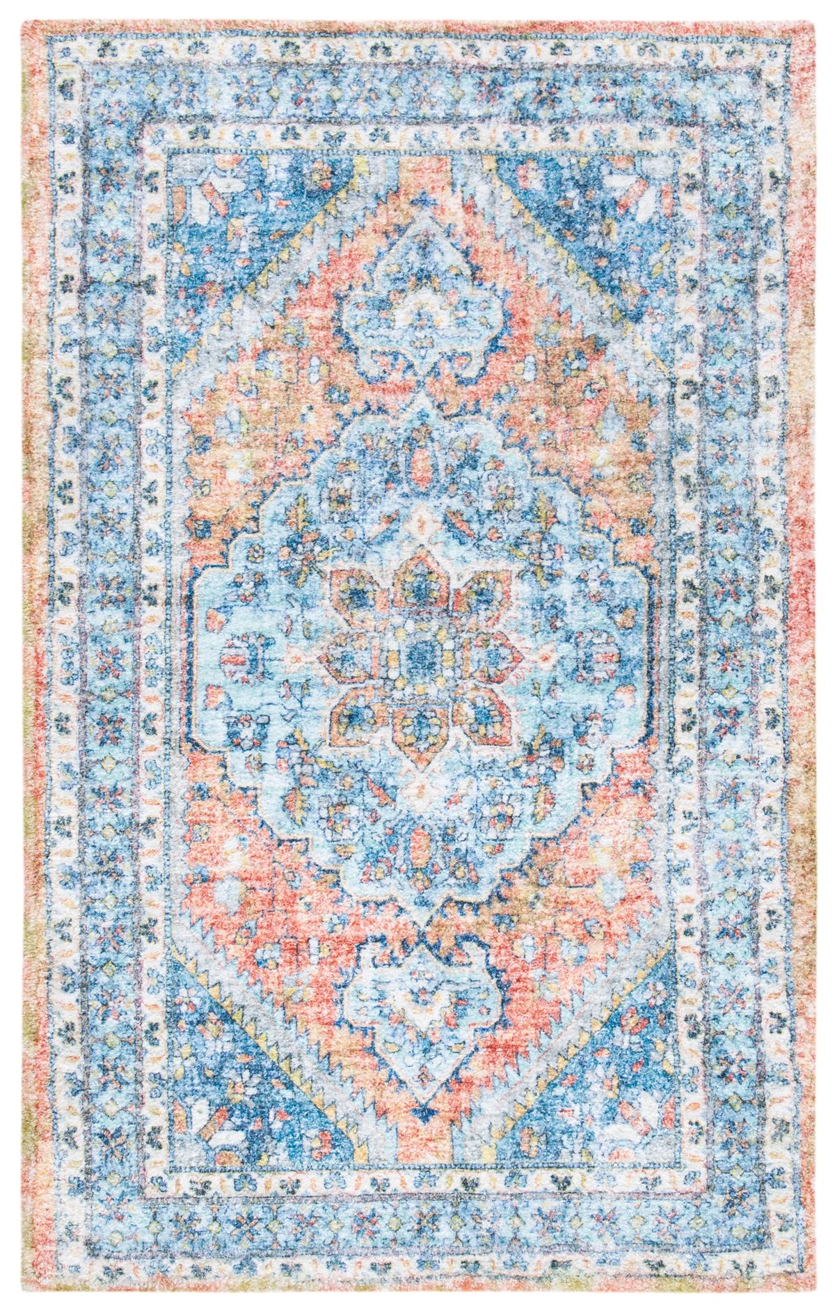 Safavieh Saffron 3'-0" x 5'-0" Rug in Blue / Rust