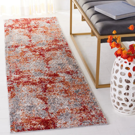 Safavieh Aston 2'-0" x 8'-0" Rug in Red / Grey