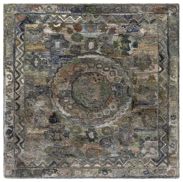 Safavieh Anatolia 6'-0" x 6'-0" Rug in Dark Green / Brown