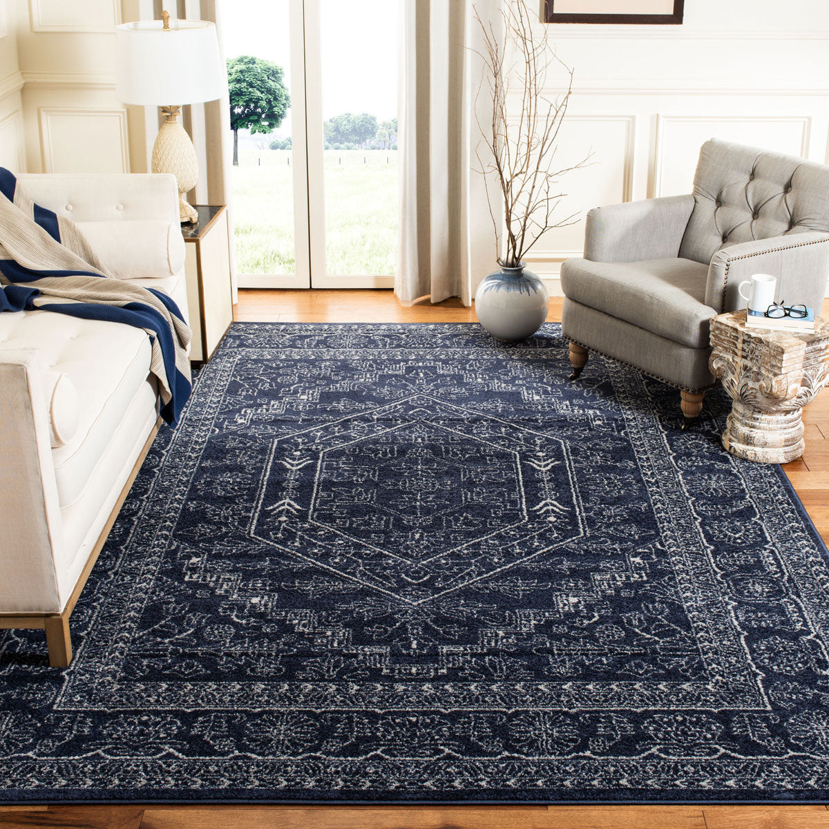 Safavieh Adirondack Adr108N Navy/Ivory Rug