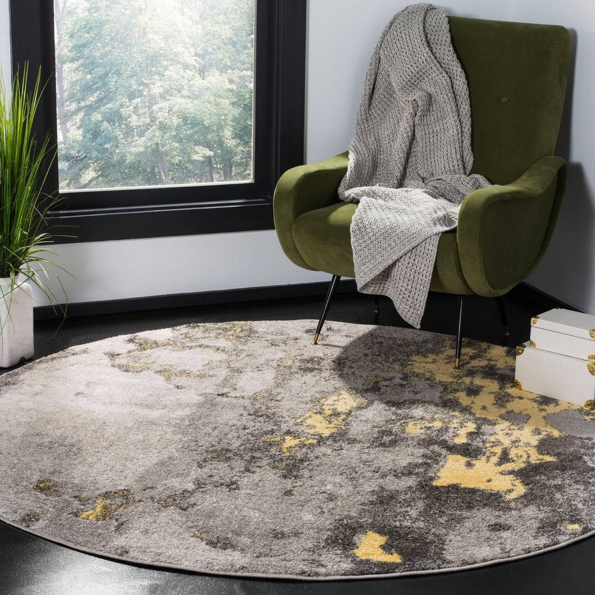 Safavieh Adirondack Adr134H Grey/Yellow Rug