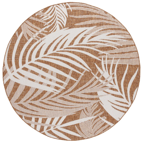 Safavieh Beach House 6'-7" x 6'-7" Rug in Brown / Ivory