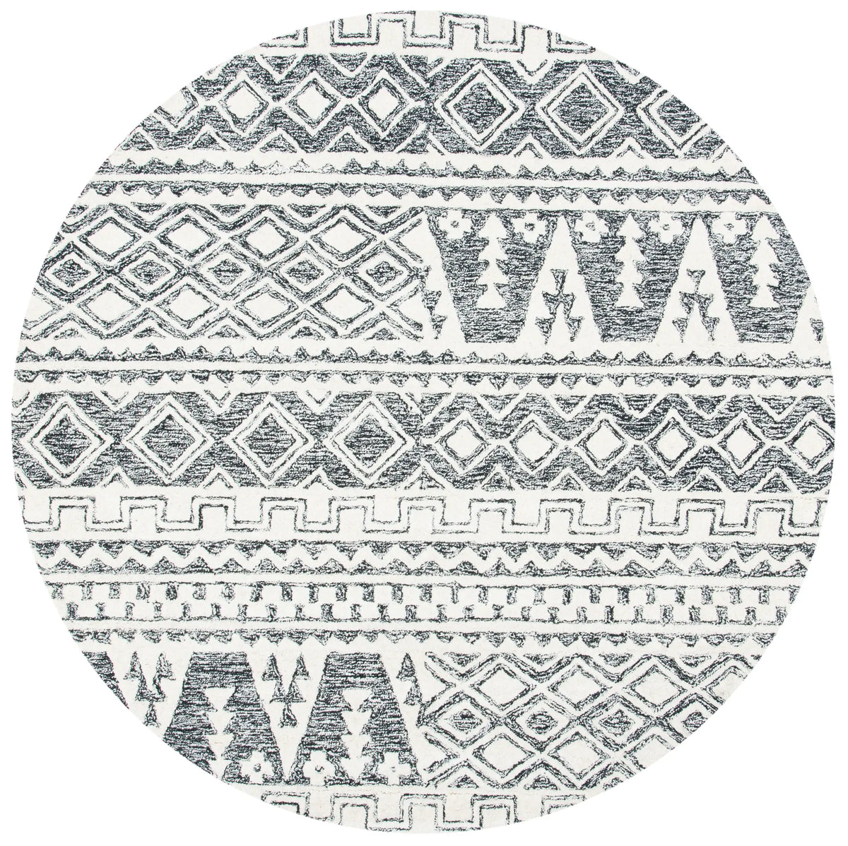 Safavieh Abstract 6'-0" x 6'-0" Rug in Ivory / Black